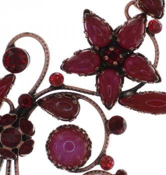 Twisted Flowers necklace in red/antique copper (large) - Konplott